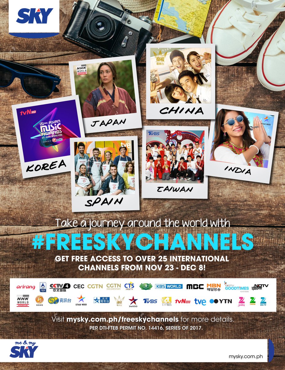 ABSCBNpr's tweet photo. SKY Kapamilyas, it's the last week to enjoy international content on your TV with #FREESKYCHANNELS. Tune in to catch shows from India, Korea, Japan, Spain, China, Taiwan, and more. https://t.co/SZpoL45ISn
