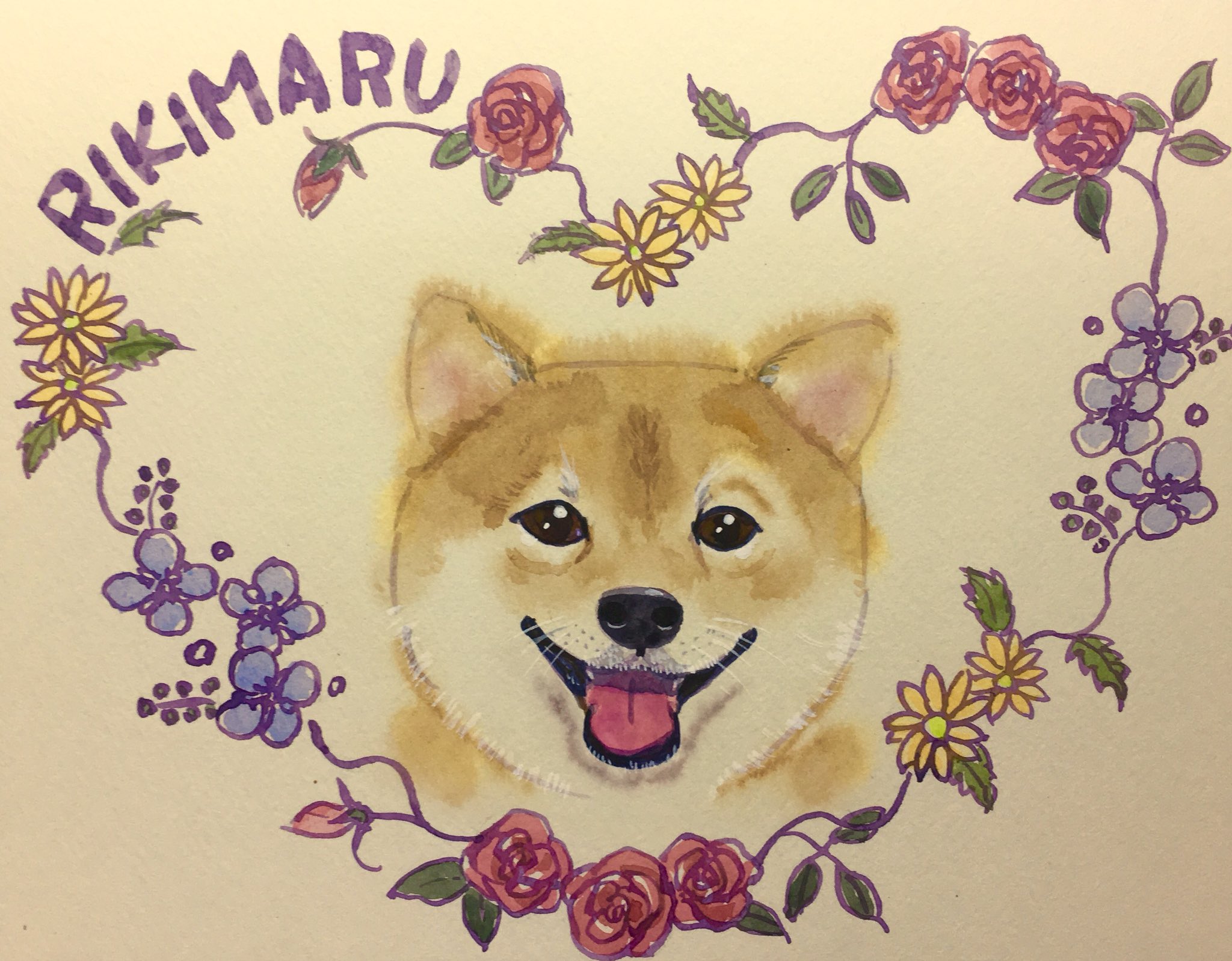 Thousand Color Bi Ar Twitter 柴犬 似顔絵 柴犬 犬 似顔絵 イラスト 手描き 犬の似顔絵 T Co Wbhzkwv4xu Twitter