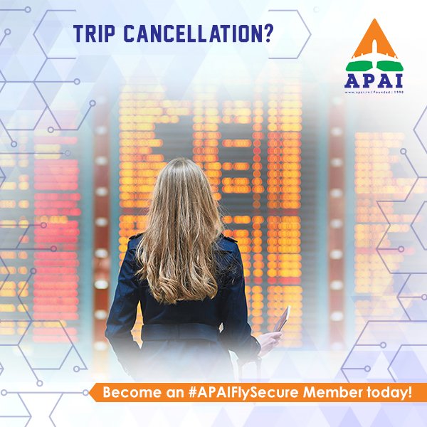 APAIIndia's tweet photo. Trip Cancelled? Opt for APAI FlySecure Membership for hassle-free travel! Visit:  https://t.co/7bgRKZzpOR 
#FlySecureToYourRescue #TripCancellation https://t.co/73h3t1snAO
