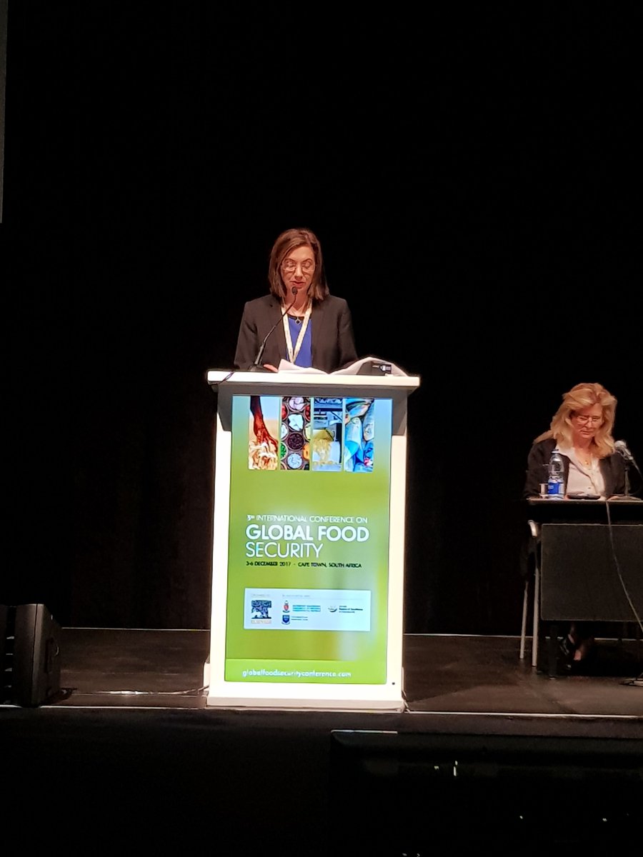 FoodSecurity_za's tweet photo. We must pursue synergies to shape the future of #foodsecurity policy especially in Africa says Prof Cheryl de la Rey, Vice-Chancellor of the University of Pretoria in her opening remarks at the 3rd International Global Food Security Conference #FOODSEC2017 #GFSconf2017 @UPTuks https://t.co/YufNZePWx7