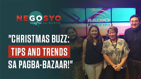 letsgonegosyo's tweet photo. To kick of the holiday season, #GoNegosyo Radio hosts Sen. @bamaquino &amp; DJ @CheskaSanDiego were joined by two of the bazaar industry greats: Vanessa Ledesma of @mercatocentrale and Sandy Allan of Bazaar Pilipinas. https://t.co/kA86VXpvNp https://t.co/xidCsmlPmG