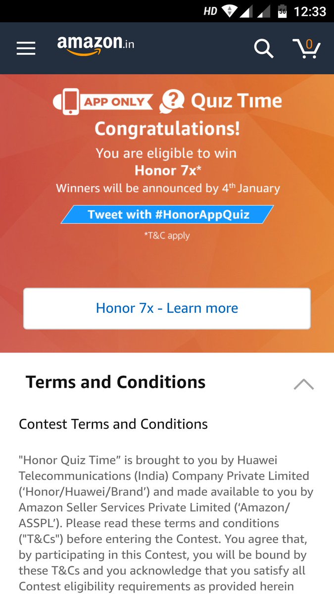 DhirenKothari2's tweet image. #HonorAppQuiz #AmazonGiveaway #amazonappquiz #Amazon