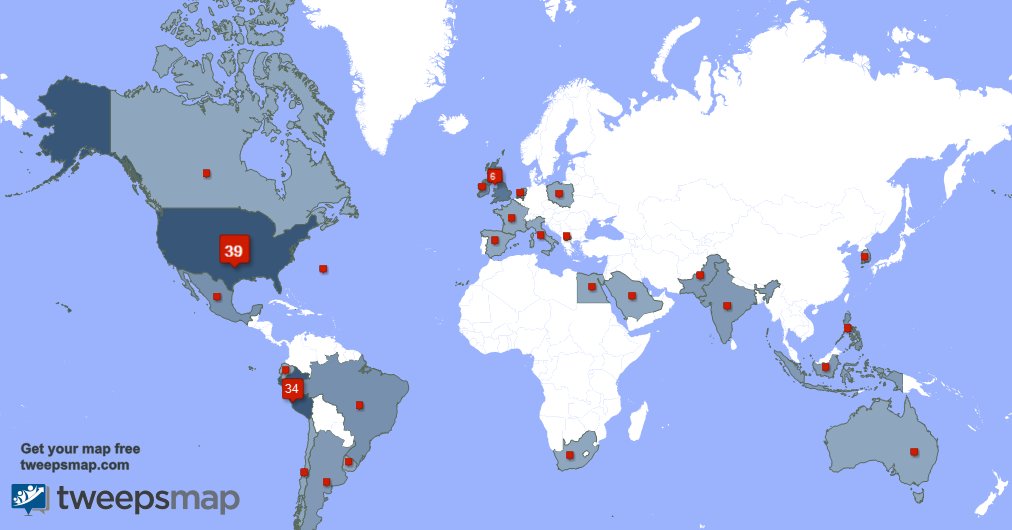 My followers live in 27 countries: USA(39%), Peru(34%)... tweepsmap.com/!HijackedMemory Get your free map!