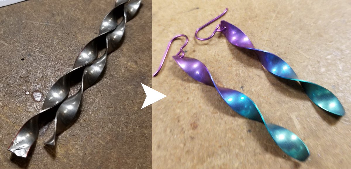 RollySeth's tweet photo. weekend project on how electric current can change a metal look #ReactiveMetals #52WeekendsOfMaking #Learning https://t.co/R89nr8DDSr