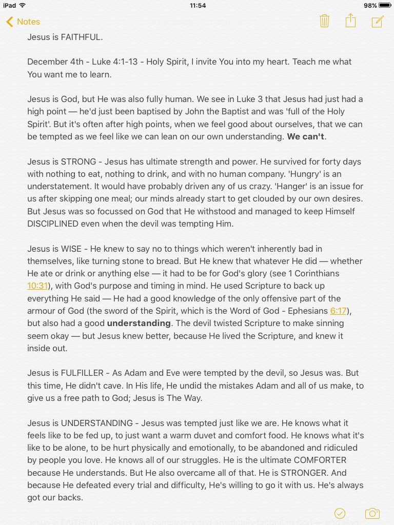 palindromes_pi's tweet image. DEC. 4 - a deeper look into Luke 4:1-13. Today, I&apos;m grateful that Jesus is FAITHFUL.

Which attribute are you thankful for?

#AdventAttributes