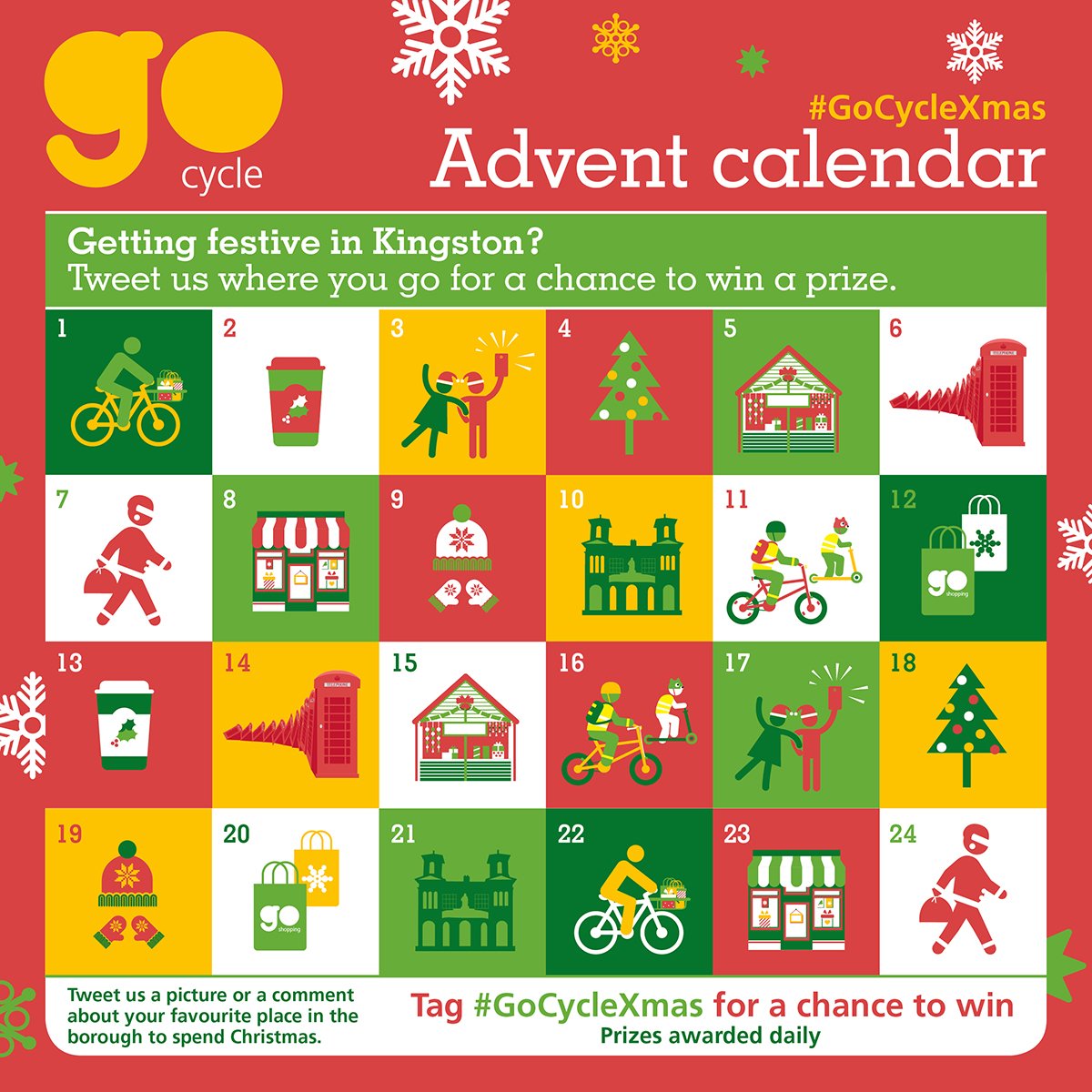 RBKingston's tweet photo. Where are your local recommendations for spending time this festive season? Tweet your pics &amp; suggestions to #GoCycleXmas &amp; you could win one of our daily prizes. We've got £25 gift vouchers from @EvansCycles @thenorthface and more https://t.co/7a6aeZuF1m https://t.co/Zle59iPhqx https://t.co/KZn94o3HX2