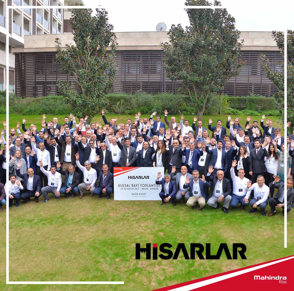 Hisarlar's tweet photo. Mahindra Hisarlar ailesi olarak, 2017 Ulusal Bayi Toplantısı'nı Antalya'da gerçekleştirdik. Yeni hedefler, yeni başarılar için HAZIRIZ! #hisarlar #mahindra #bayitoplantısı #antalya #eskişehir #rise #yükselmek #todayistheperfectday https://t.co/527WDzVa3F