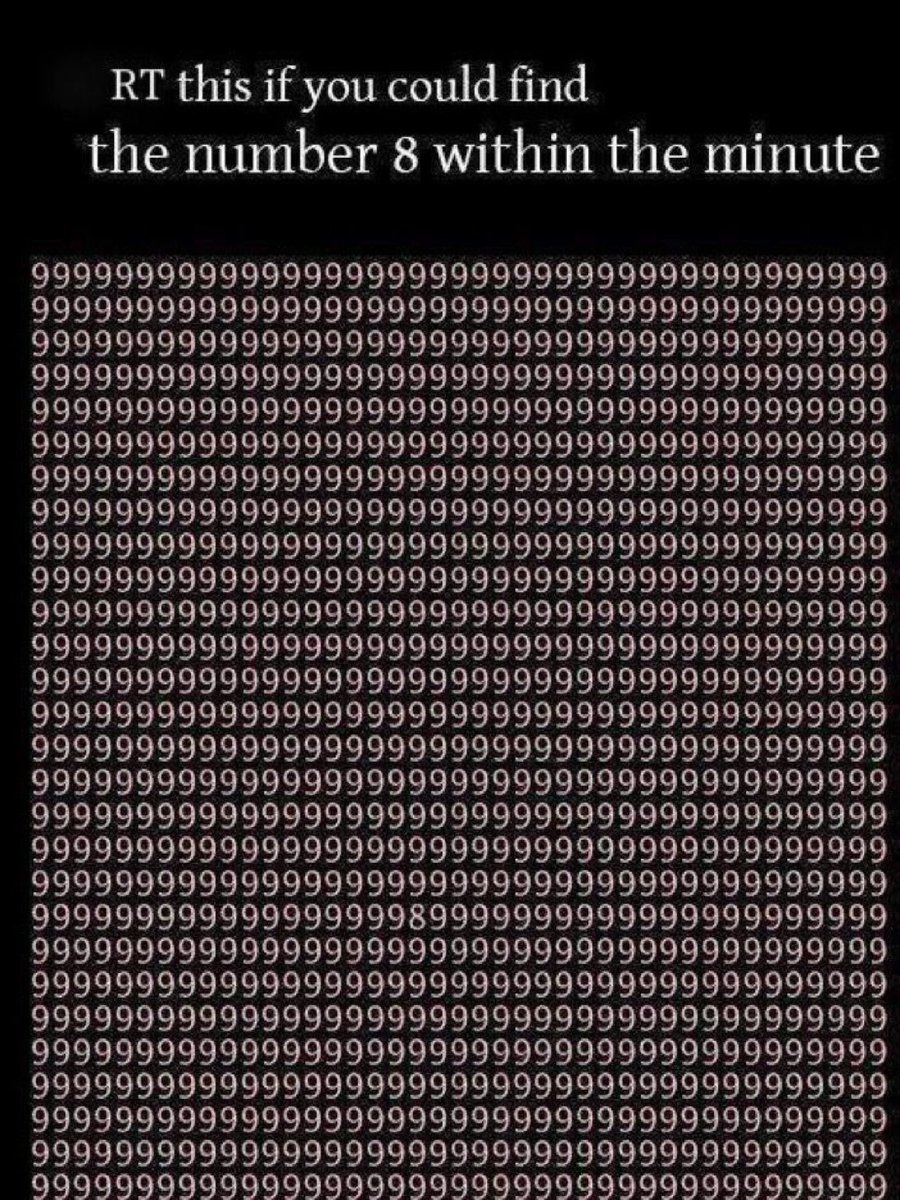 Mindfulness puzzle, one minute to find the 8
