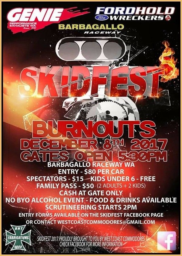 CarsofAustralia's tweet image. The Skidfest will be held on Friday 8 December 2017 at Barbagallo Raceway, #Barbagallo WA  carsofaustralia.com.au/whats_on.php?d…