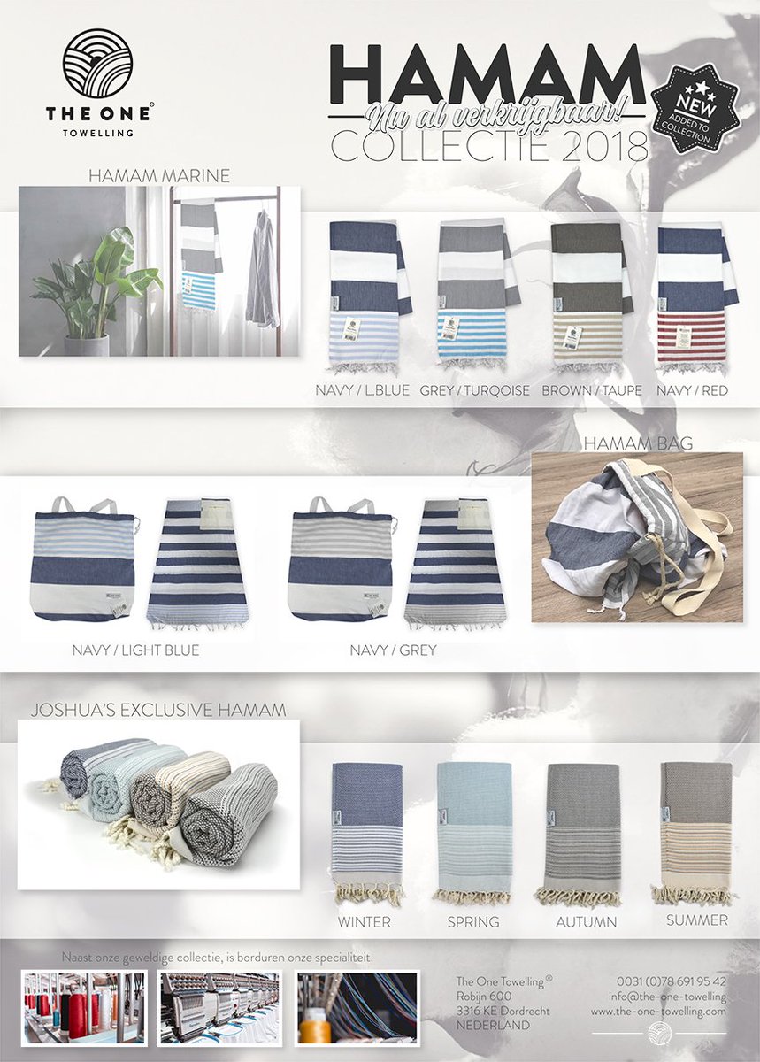 Vanaf nu op voorraad: Hamam bag's &amp; hamam sultan/marine handdoeken. Bezoek the-one-towelling.com voor meer productinformatie.