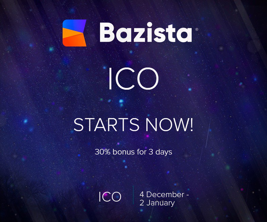 Bazista_io's tweet photo. #ICO starts just NOW! Don't miss unique chance to get 30% bonus on first 3 days of #tokensale! 

https://t.co/gTvxuGl81P

#Bazista https://t.co/71F6hhYu1U