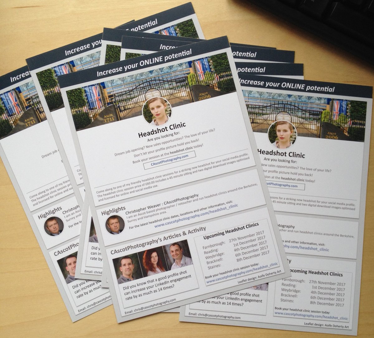 #News
Pleased to announce that I am adding #Windsor and #Maidenhead to my headshot clinic locations in January. Let me know if you might be interested and I'll let you know the dates when they are confirmed.
#FarnBiz #BusinessBiscotti