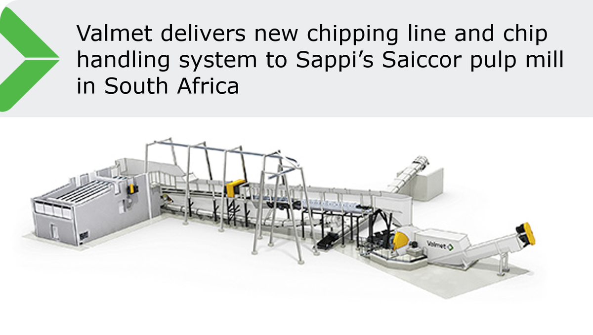 valmetglobal's tweet photo. #Valmet delivers new chipping line and chip handling system to Sappi's Saiccor pulp mill in South Africa: https://t.co/Qb1DOMEfkl #Valmet220 https://t.co/NqA8f4FqTt