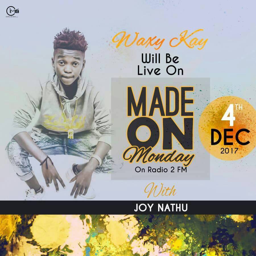 Joynathu's tweet photo. Made On Monday brings you an Exclusive Interview with @umpawards 2017 Best New Act winner Waxy Kay 
21:00 hrs, Radio 2 FM https://t.co/LxgntiQZQX