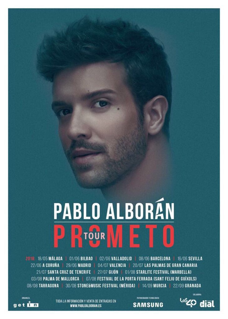 AlboranTeam's tweet photo. #Info Las entradas para las primeras fechas del #TourPrometo de @pabloalboran en España 🇪🇸 ya están disponibles en todos los puntos de venta habituales. Toda la información de esta gran gira en 👉🏼 https://t.co/lEOHO0Vqjp https://t.co/PnPXb21Brf