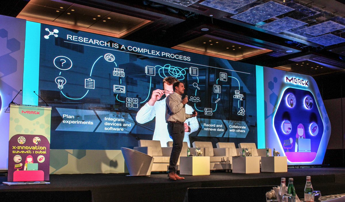 manchempharma's tweet photo. European LabTech visionaries presented the #Laboratory of the #Future at the @merckgroup #XInnoSummit #Dubai #UAE @clustermarket @cubuslab @labfolder | https://t.co/dzzAkrbD9c https://t.co/iGusuDyk41