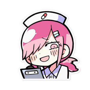 「また、てきとう女子。のステッカーその他のグッズを新しく追加しました。書き直しを行」|寺田てらのイラスト