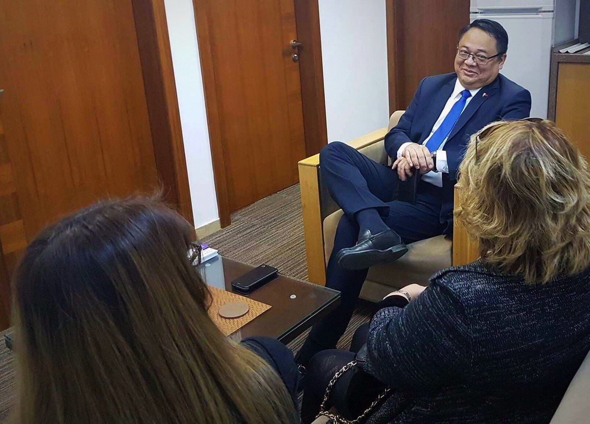 PhilippinesIraq's tweet photo. Listening to the concerns of kababayans is a very important responsibility of #Philippines diplomatic missions. Last week, @PhilippinesIraq discussed the case of a Filipina trafficking victim from #Kurdistan who wants to be reunited with her loved ones in #Mindanao. @DFAPHL https://t.co/u6cPlTxlNT