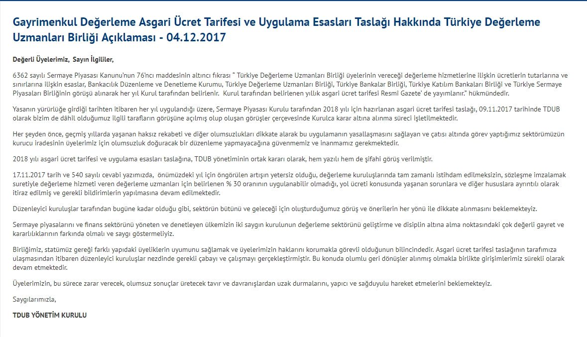 L_D_Uzmani's tweet photo. TDUB'dan açıklama geldi.  #degerlemeuzmani https://t.co/2PW2ysKR96