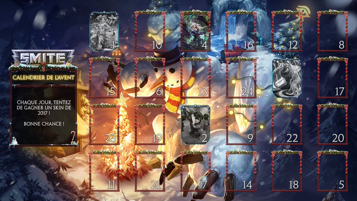 SMITEGameFR's tweet photo. 🎄🎉 Bonne semaine à tous! 🎄🎉

Tentez de gagnez le skin Thanatos Boss Final dans ce 4ème jour du #CalendrierAventSmite ! https://t.co/s6Y5G7mYjC https://t.co/5uVznENwri