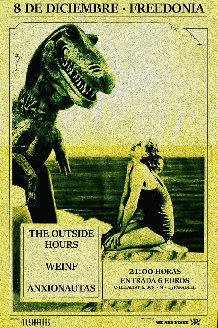 musaranyas_bcn's tweet photo. Este viernes hemos preparado una buena, tenemos tres conciertazos de la mano de #outsidehours #anxionautas #weinf, os esperamos a las 21h en @acfreedonia c'mon!!! ✌✌ https://t.co/J0eOZIYIdt