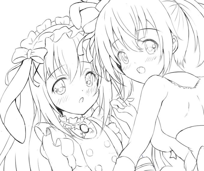 線画思ったより時間かかったので、誕生日記念イラストを完成するのは厳ししい⋯⋯ >o< 
とにかく、チノちゃん誕生日おめでとう!

#チノちゃん誕生祭2017 
#チノ生誕祭 