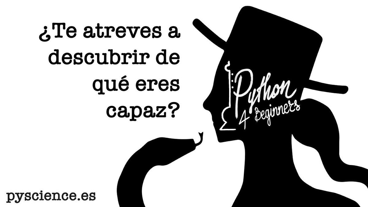 py4beginners's tweet image. Quieres darte un regalazo? Apúntate a #Python4beginners y aprende, desde cero y con tu propio ordenador, un lenguaje de programación fácil y con posibilidades. Más info en buff.ly/2iLXZuZ