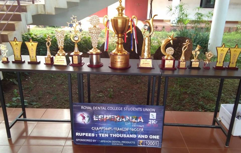 educaredentalcg's tweet photo. Trophies won by the students of Educare, in the intercollegiate sports &amp; cultural events (ESPERANZA) conducted at Royal #Dental_College, Palakkad
Educare team won overall runner's up.
CONGRATULATIONS TEAM EDUCARE !!!
Visit: https://t.co/rPMVx1g7m3 

#dentalscience #dentalcare https://t.co/bXOsu30jsc