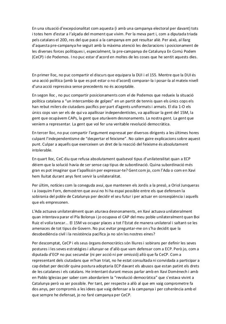 Marta_Sibina's tweet photo. Per respecte, per compromís i per coherència, no faré campanya per @CatEnComu_Podem https://t.co/SrXGgYhiYM