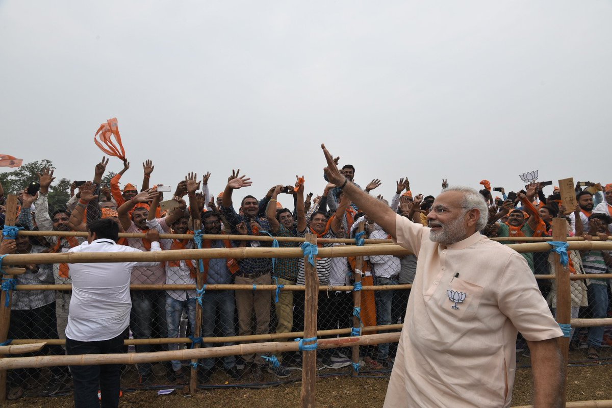narendramodi's tweet photo. More glimpses from the welcome in Dharampur. https://t.co/ZiPbsFprHh