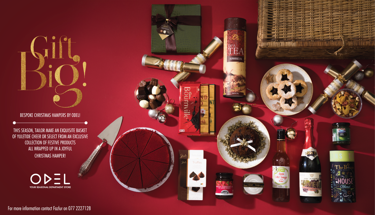 Gift your colleagues, loved ones and everyone in between with exquisite personalized Christmas hampers from ODEL! Contact Fazlur on 0772227128 for more information!