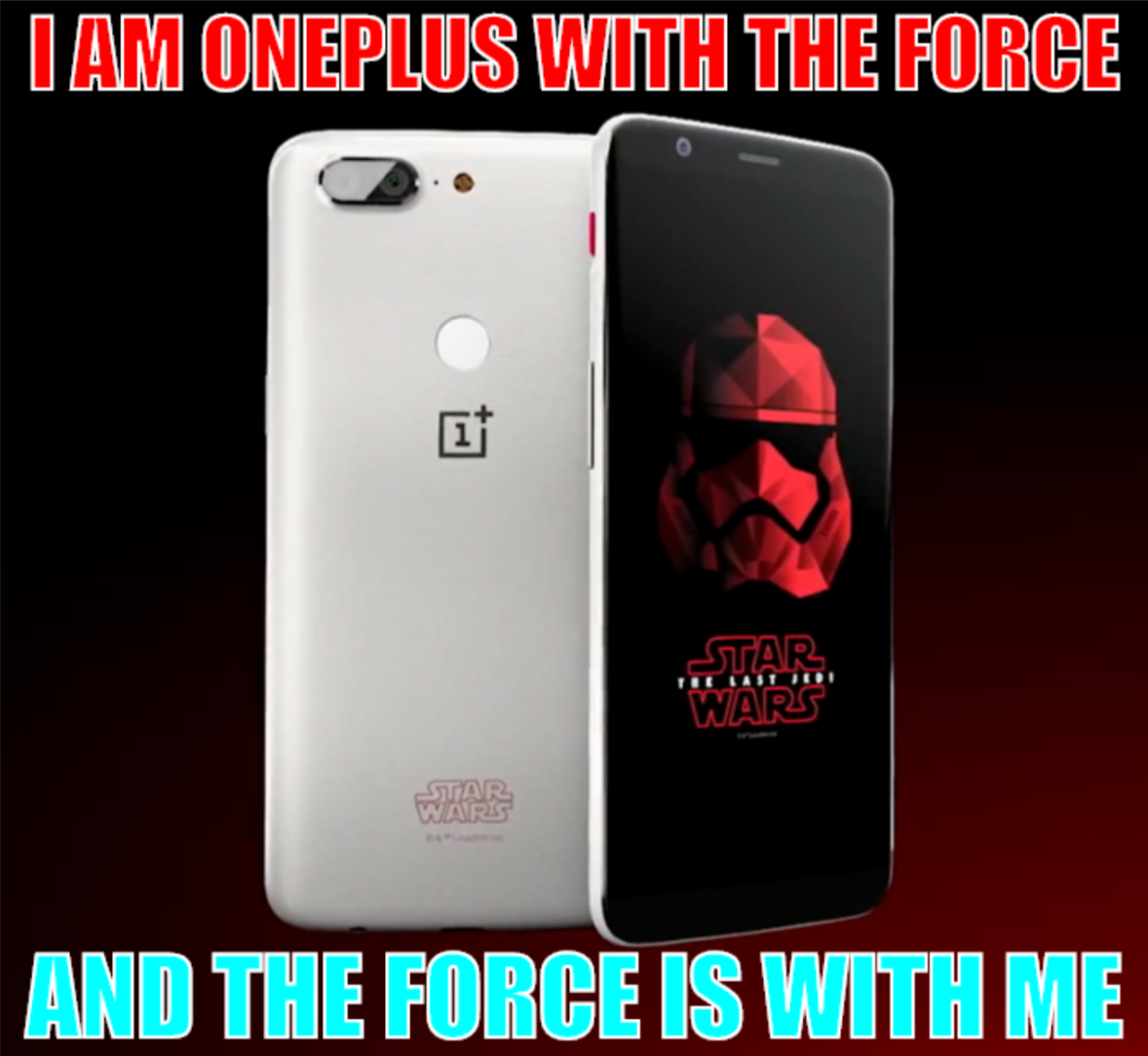 tabletowopl's tweet photo. 👉 Moc w nim będzie silna, a on będzie silny Mocą - specjalna edycja OnePlus 5T Star Wars
➡ https://t.co/AcyUnrcgXT https://t.co/4lxcYaivYo