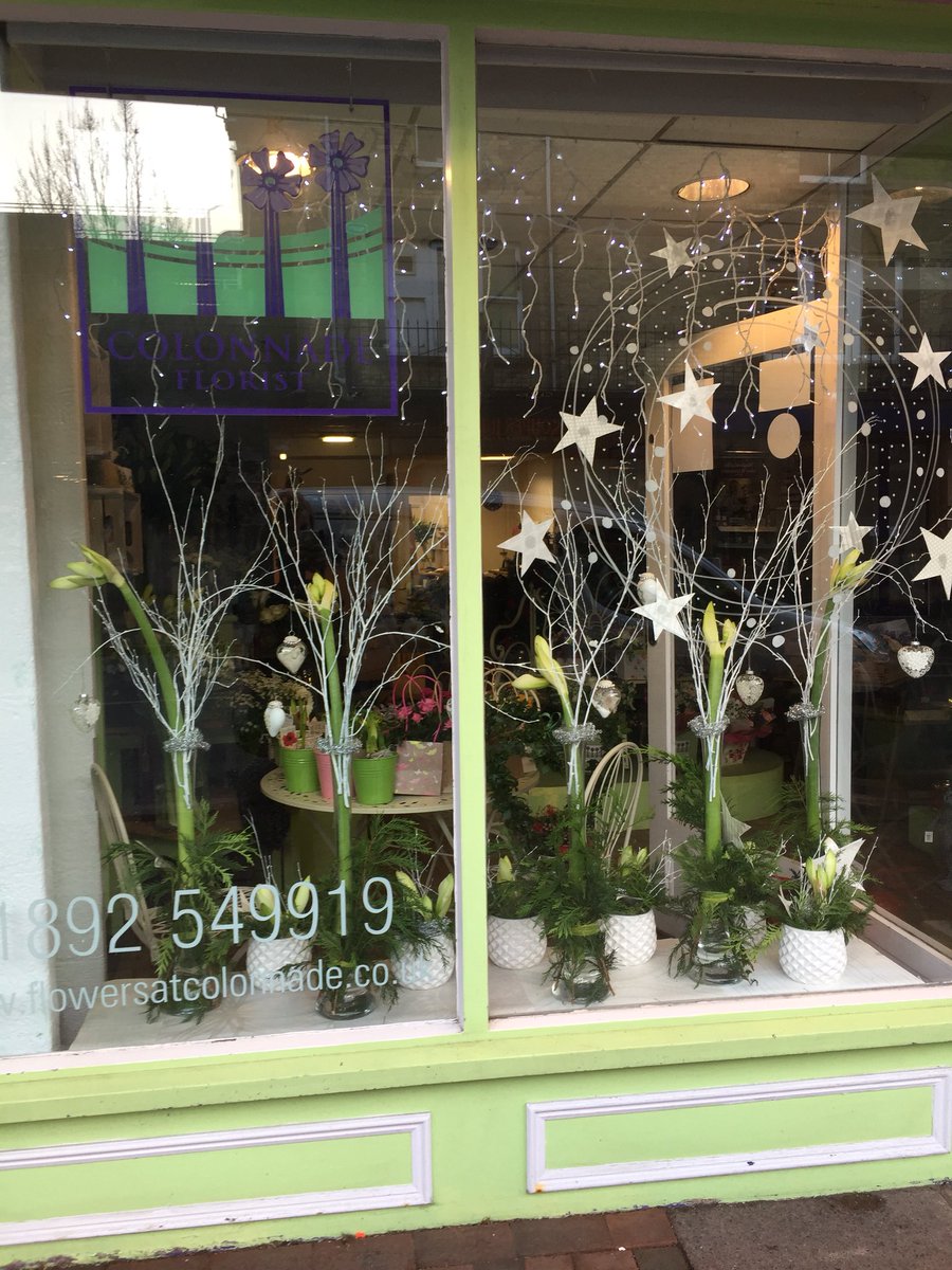 colonnadeTW's tweet photo. Our Winter Wonderland windows are in- courtesy of the lovely Rita! #christmas #winter #windowdisplay #floristwindow https://t.co/J32yegjym3
