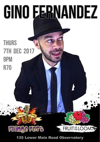 Gino Fernandez will be doing his one man show at the FOTL Arcmhair Comedy Fringe festival this Thursday which will also be recorded! With opening act Lindy Johnston!