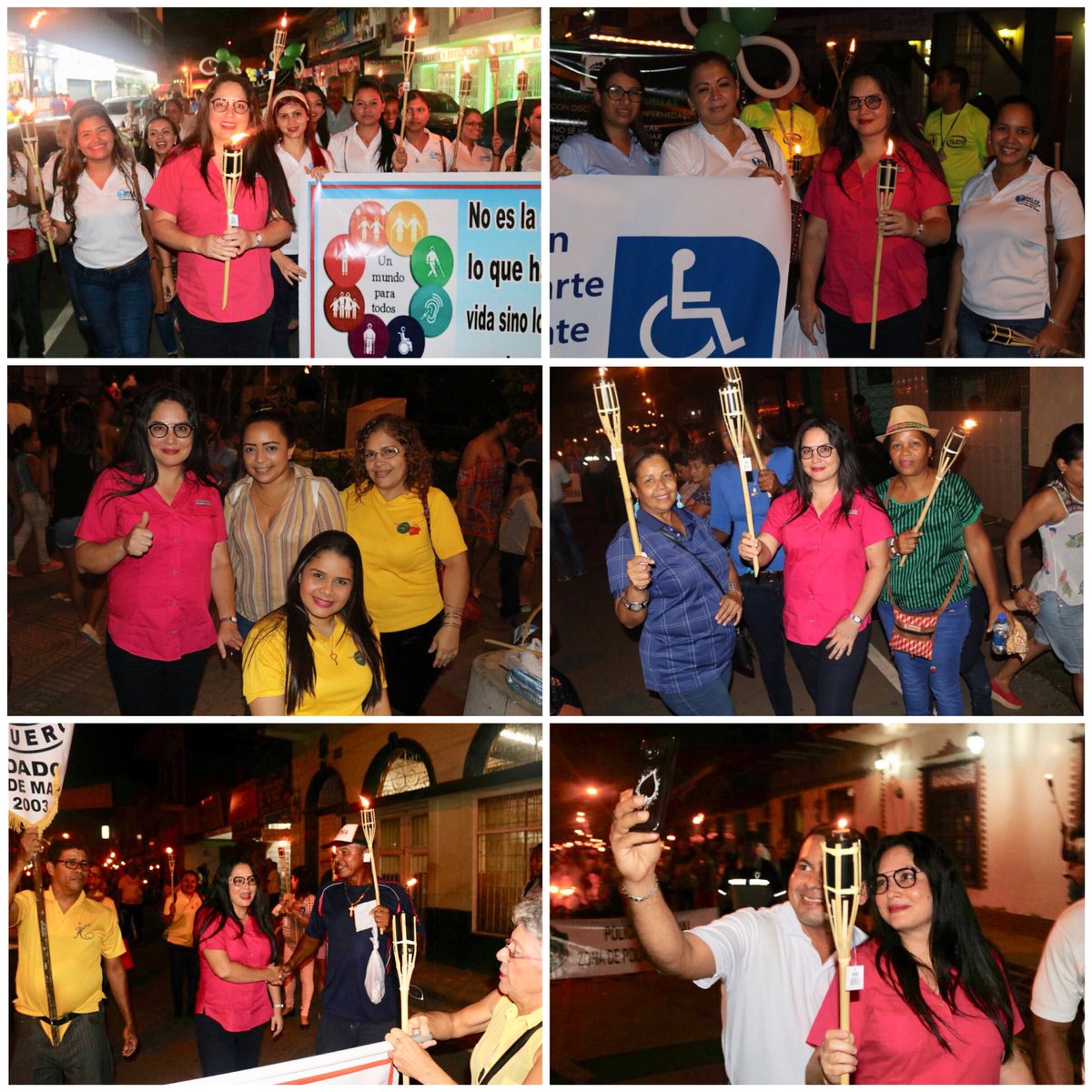 Anoche participando en el desfile de antorchas en Chitré y conmemorando el Día de las Personas con Discapacidad.