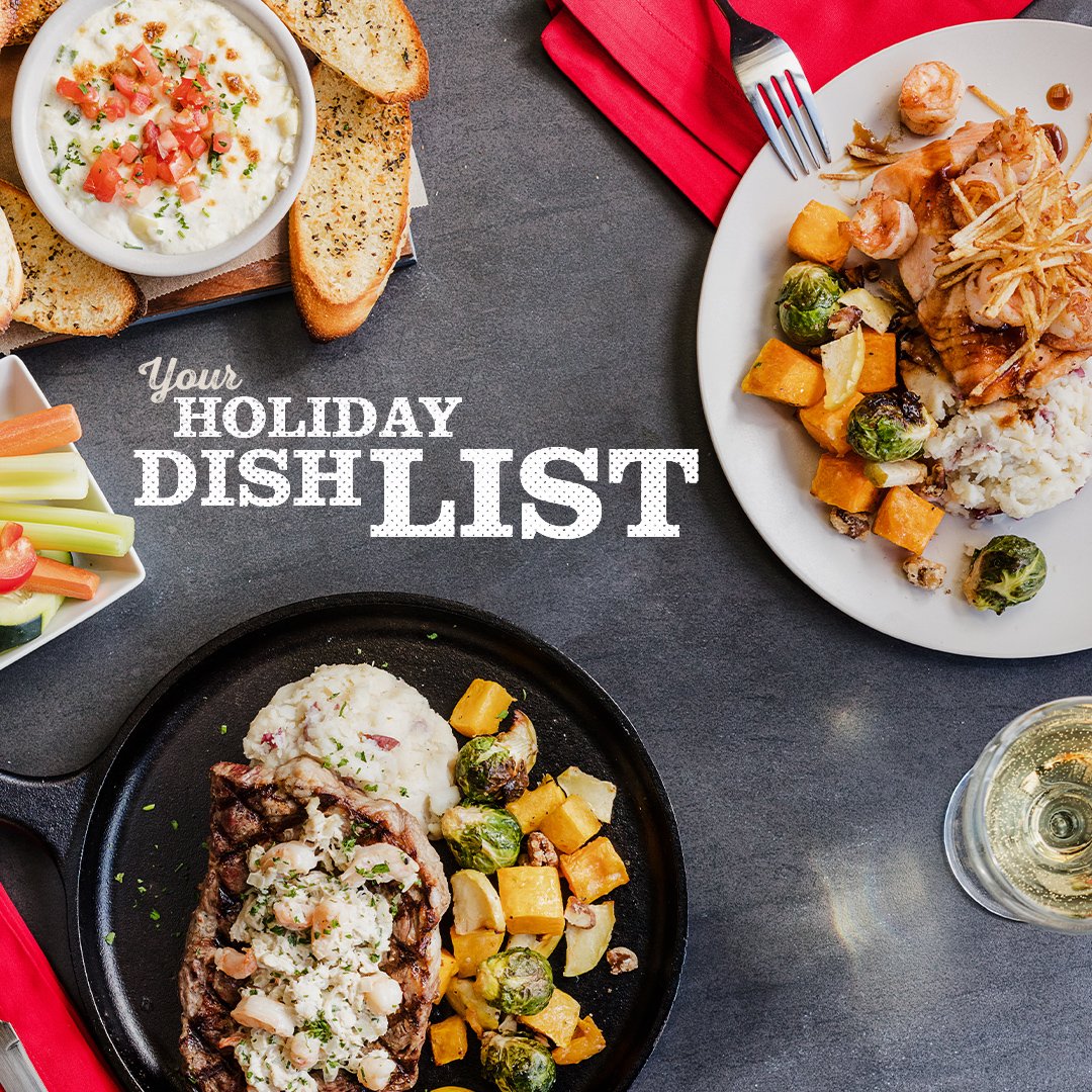 We've got everything on your Holiday Dish List! Come try our limited Holiday Specialties including our Bourbon Glazed Shrimp &amp; Salmon. #rockbottom #tanktotable #thisisnotbarfood #holidaydishlist #craveable #drinklocal #craftbeer