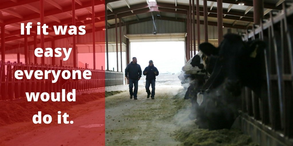 Dairy farming . . . . "If it was easy everyone would do it." #mondaymotivation