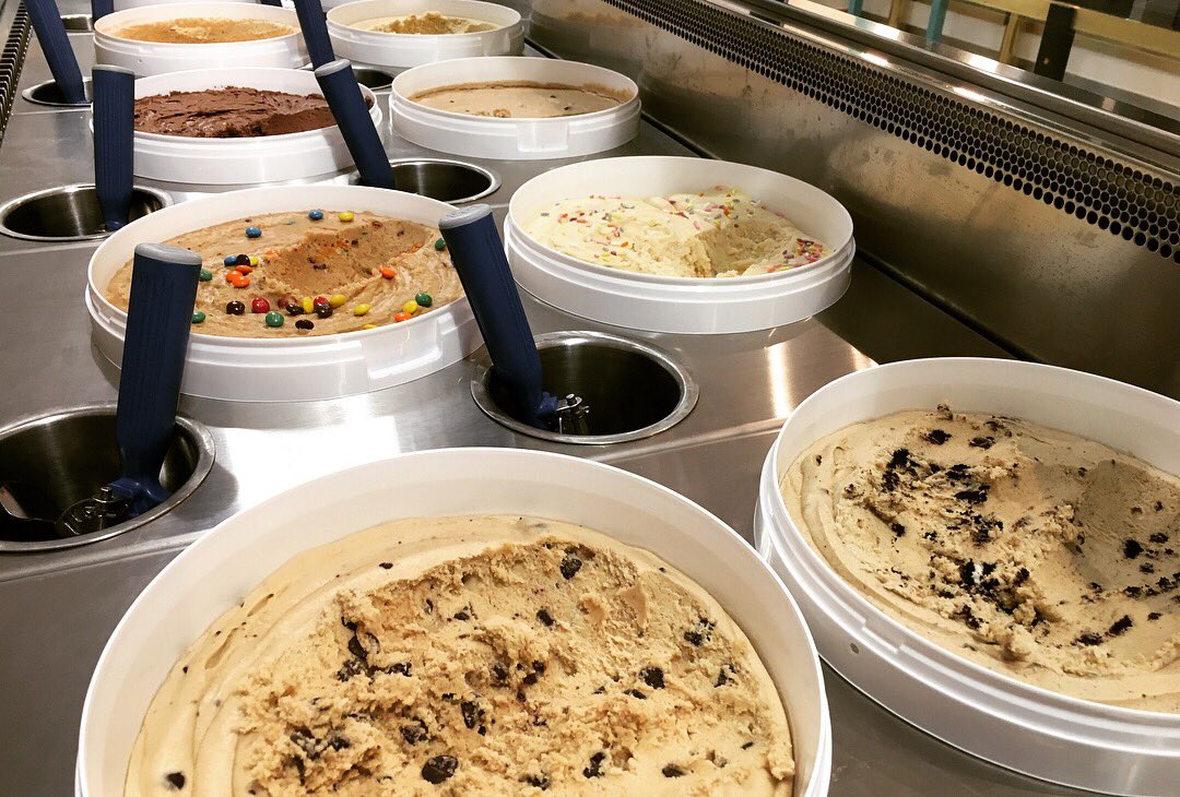 DrewCarney's tweet image. We kicked-off #NationalCookieDay this morning on @KGWSunrise with a visit to The @CookieDoughCaf1
Their edible cookie dough is available in thousands of grocery stores across the country, but they have only ONE Scoop Shop... located in Portland’s Pearl District at NW 13th &amp;amp; Davis