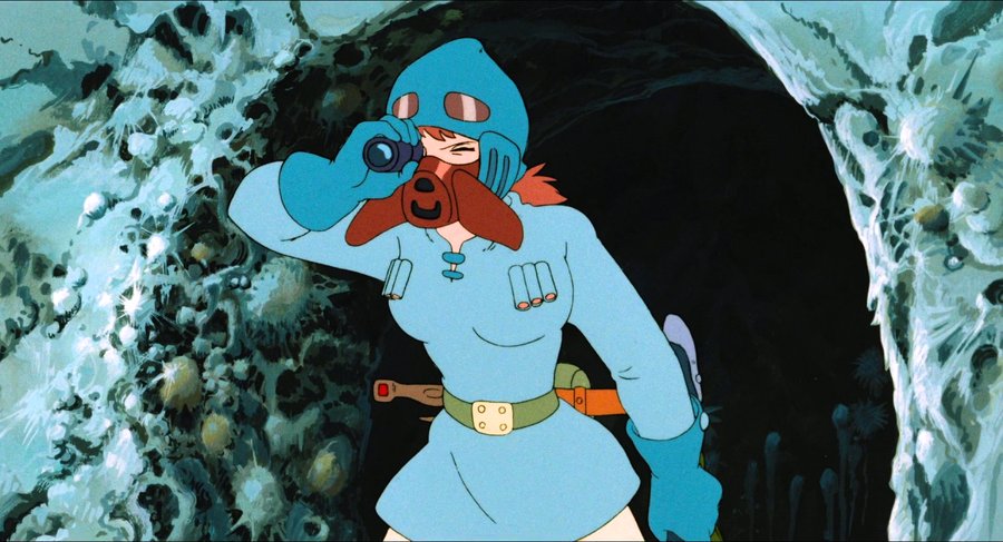 gen_ghibli's tweet image. Manga original y resultado final de este plano de 'Nausicaä del Valle del Viento' (Hayao Miyazaki, 1984).