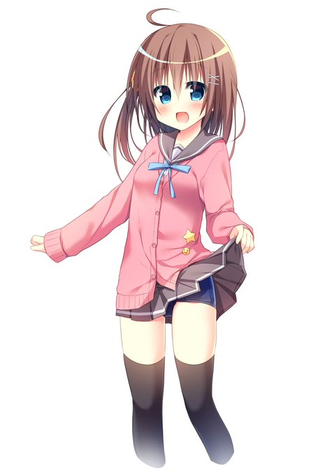 冬の漫画のキャラー!2つむすびじゃない髪型の娘って漫画じゃ初めて描くかもー?? 