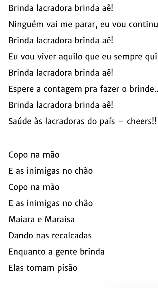 Eu vou escrever letras de músicas em inglês