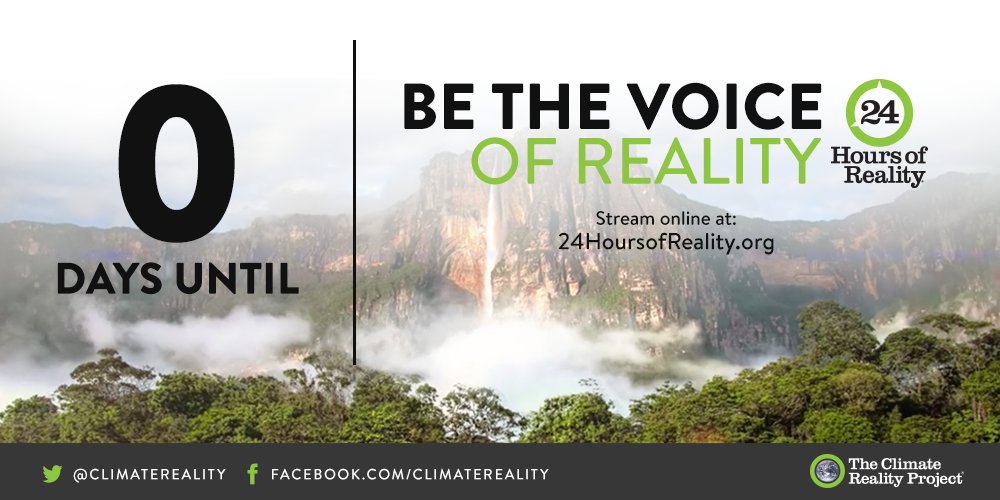 We’re LIVE in only 10 short hours! We can’t wait to kick off the broadcast of #24HoursofReality. Tune in and learn how you can be the voice of reality: bit.ly/2BD5LLU