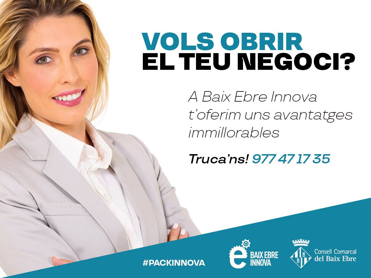 El <a href="/CCBaixEbre/">Consell Comarcal del Baix Ebre</a>, a través de @BaixEbreINNOVA, posa en marxa #PackInnova, una oferta de suport a les persones que vulguin iniciar nous negocis i a les empreses de nova creació per facilitar-los les eines necessàries per executar els seus projectes. +info: ow.ly/9DZR30gZGVT