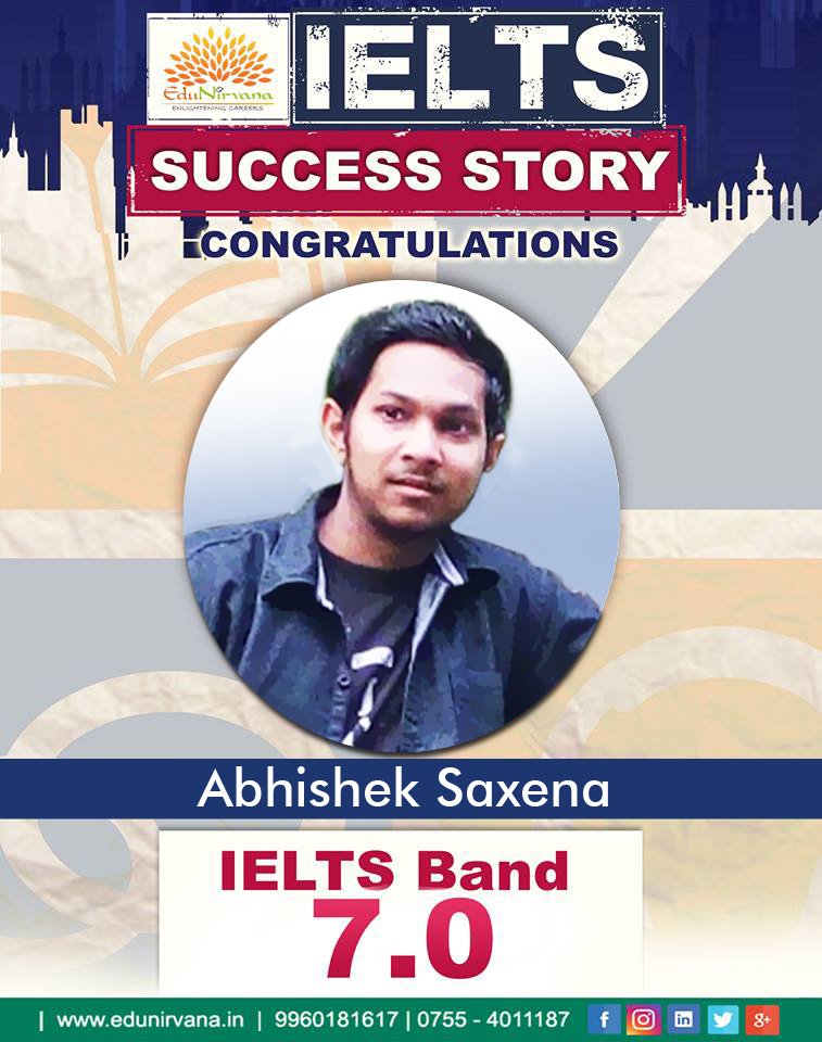 EduNirvana_in's tweet photo. IELTS success stories continues!! Congratulations to Abhishek Saxena. #academic #ielts #GRE #TOEFL #GMAT #IELTS #SAT_Coaching #Students #TOP #results #Take_The_Big_Step_With_EduNirvana #Most_Qualified #Mentors #US_Graduates #Scholarship_Experts #bhopal https://t.co/0vRdlqL50u https://t.co/XcPYnPuaF1