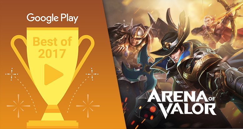 Hi everyone! We are very proud to announce that Arena of Valor has been selected as a Google Play Best of 2017 game. 
Thank you all for your continued support. We will continue to do our best to bring you a better game experience! #AoV #ArenaofValor
buff.ly/2iyM0k7