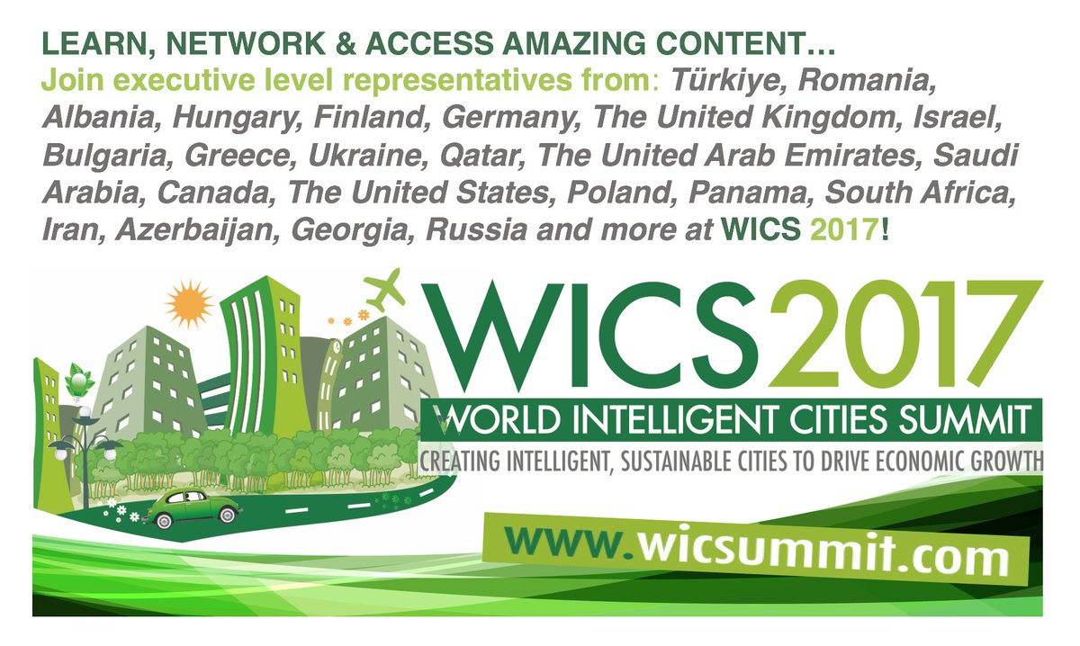 Join executive level representatives from #Türkiye, #Romania, #Albania, #Hungary, #Finland, #Germany, #Israel, #Bulgaria, #Greece, #Ukraine, #Qatar, #UAE, #Canada, #Poland, #Panama, #Iran, #Azerbaijan, #Georgia, #Russia and more at #WICSummit #AkıllıŞehirler