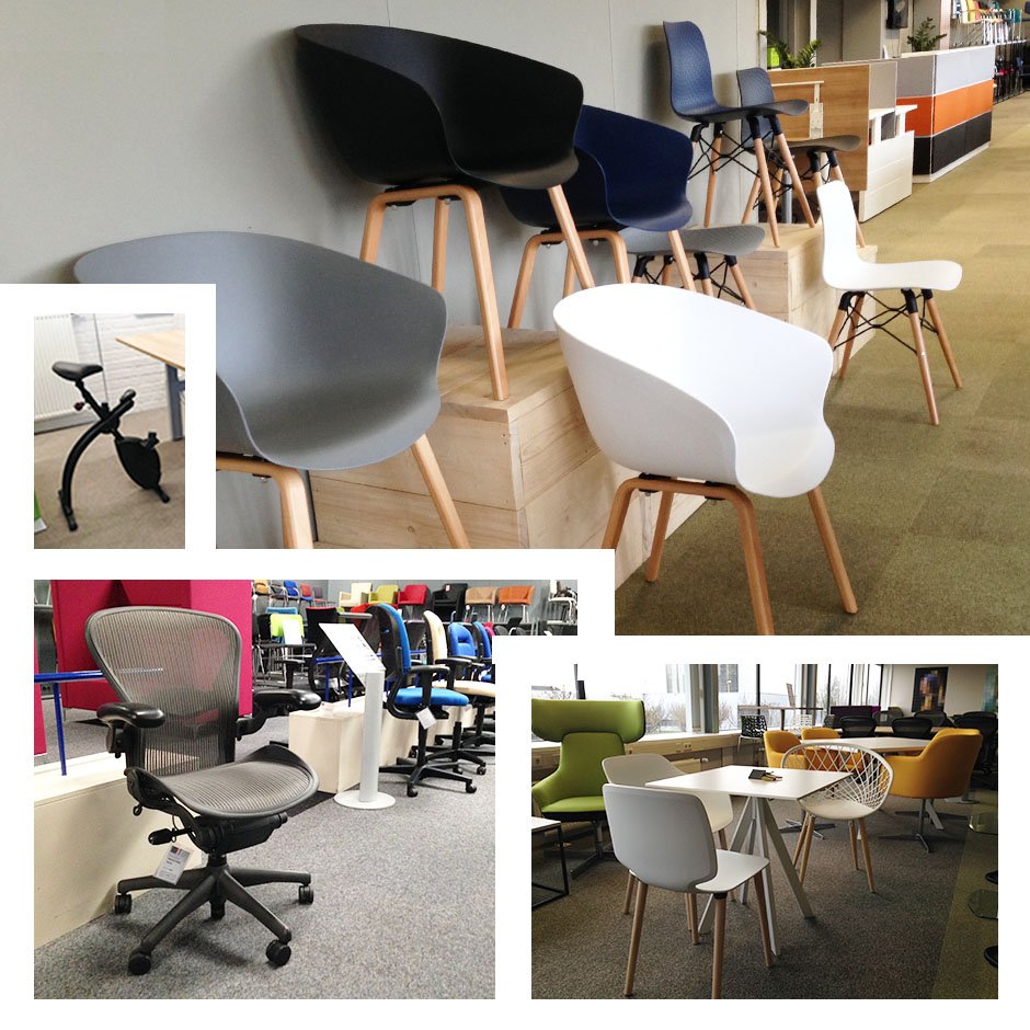 Kom fietsen op onze deskbike of ervaar topkwaliteit van de design bureaustoel Herman Miller Aeron. Misschien bent u op zoek naar design vergaderstoelen? Laat u inspireren met ons brede assortiment in onze showroom! #kantoor #inspiratie