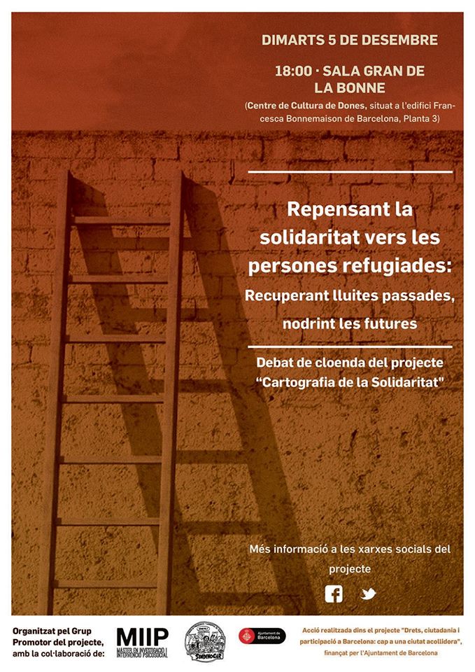 Demà a les 18h acte de cloenda del projecte per tal de repensar la solidaritat vers les persones refugiades tot recuperant les aportacions de les lluites passades per nodrir les futures, amb intervencions d'activistes, investigadores i l'equip del projecte. Us hi esperem!