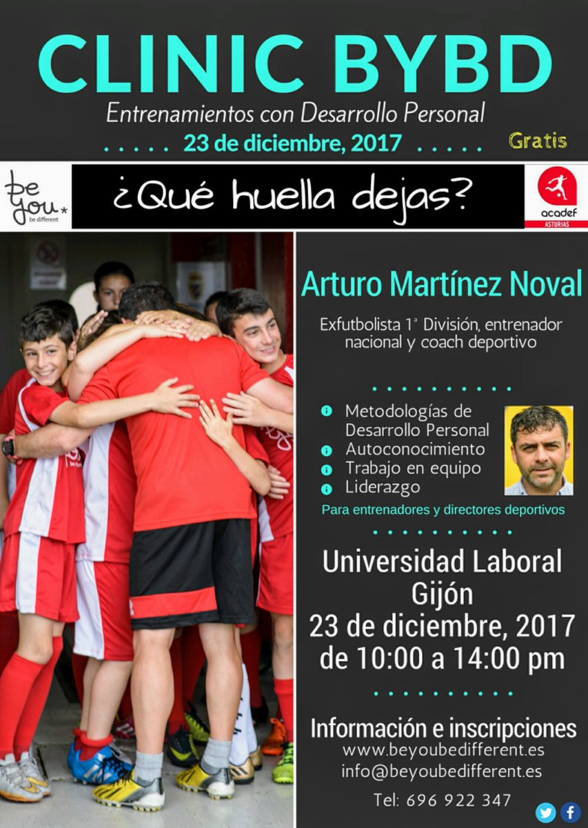 #Entrenadores y responsables de #ClubesDeportivos, abrimos plazo inscripción para #ClinicBYBD sobre #Entrenamientos con #DesarrolloPersonal.
Gratis. Aforo limitado. Obligatorio inscribirse. 
Inscripciones: beyoubedifferent.es/portfolio/clin… +info: beyoubedifferent.es/portfolio/clin…