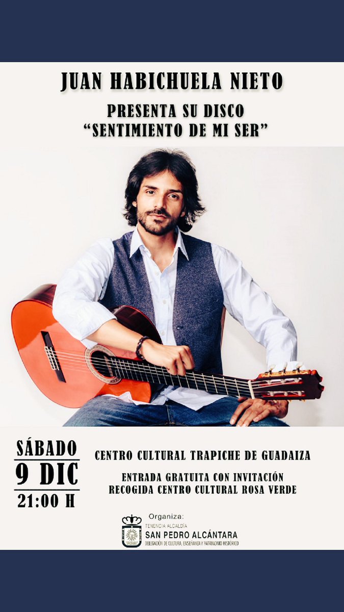 3habichuela's tweet photo. #Marbella nos vemos este día 9 preSentando el Disco allí con muchas ganas de dar lo mejor para ustedes! Os esperamos 🤗
Dios os bendiga siempre!
#sentimientosdemiser #música #guitar #andalucia #navidad 🙌🏼 https://t.co/K9mNw3o6EZ